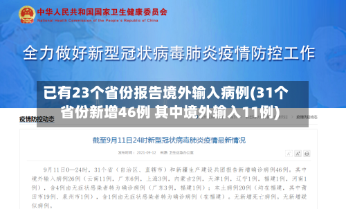 已有23个省份报告境外输入病例(31个省份新增46例 其中境外输入11例)