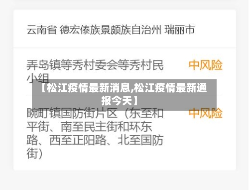 【松江疫情最新消息,松江疫情最新通报今天】-第2张图片