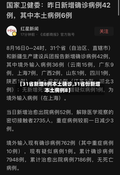 【31省新增8例本土确诊,31省份新增本土病例8】
