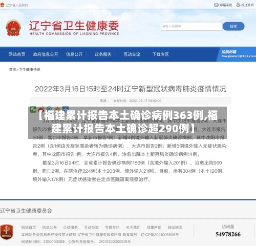 【福建累计报告本土确诊病例363例,福建累计报告本土确诊超290例】-第3张图片