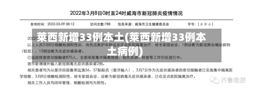 莱西新增33例本土(莱西新增33例本土病例)-第2张图片