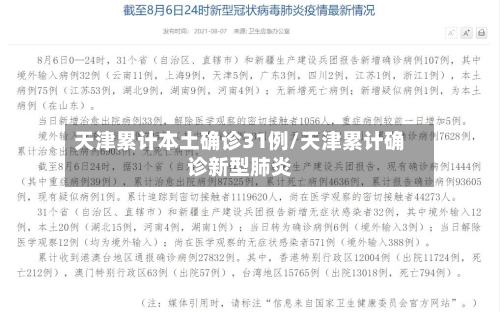 天津累计本土确诊31例/天津累计确诊新型肺炎