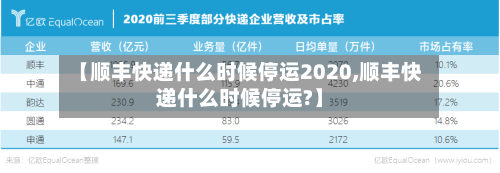 【顺丰快递什么时候停运2020,顺丰快递什么时候停运?】-第3张图片
