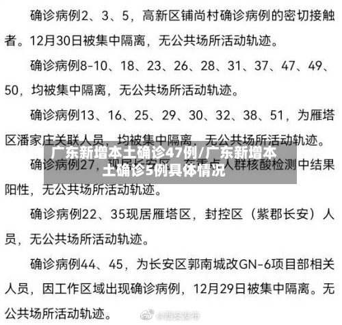 广东新增本土确诊47例/广东新增本土确诊5例具体情况