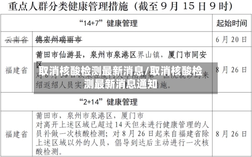 取消核酸检测最新消息/取消核酸检测最新消息通知-第3张图片