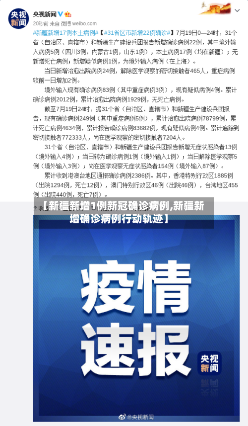 【新疆新增1例新冠确诊病例,新疆新增确诊病例行动轨迹】-第3张图片