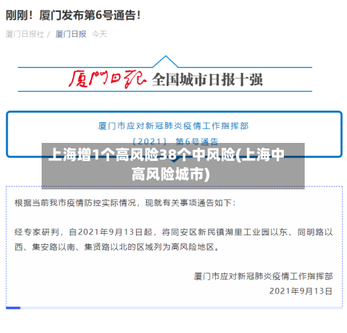 上海增1个高风险38个中风险(上海中高风险城市)
