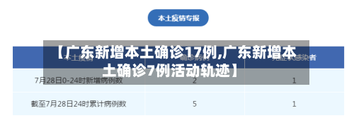 【广东新增本土确诊17例,广东新增本土确诊7例活动轨迹】