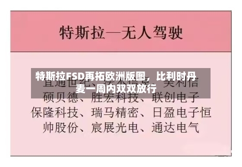 特斯拉FSD再拓欧洲版图	，比利时丹麦一周内双双放行-第2张图片